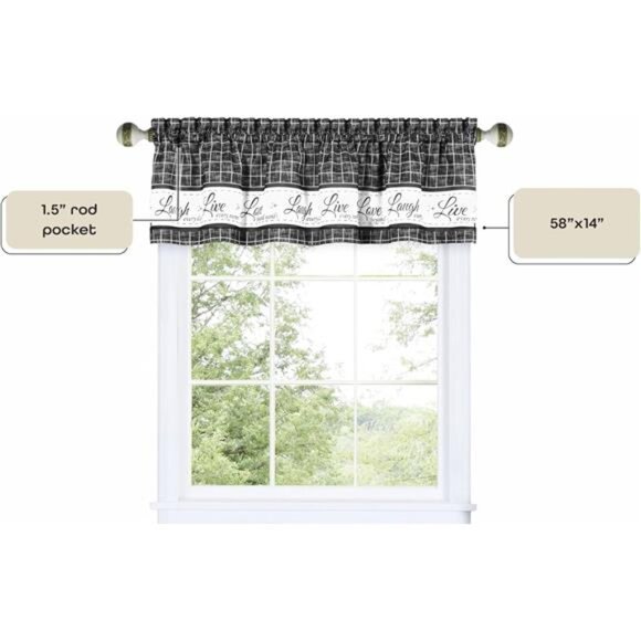 Soft Valance Window Curtains - 58 Inch Width, 14 Inch Length - Picture 4 of 8